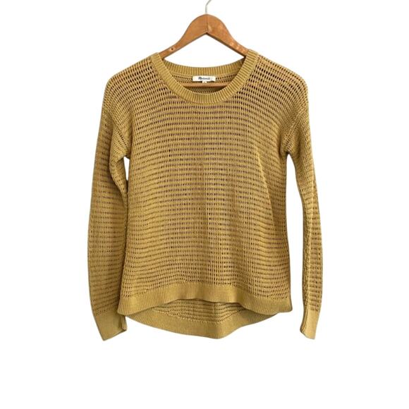 Madewell Mustard Yellow Loose Knit Pullover Sweater - Picture 1 of 7